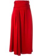 Lanvin Ribbon Wrap Detail Skirt, Women's, Size: 42, Red, Viscose/silk