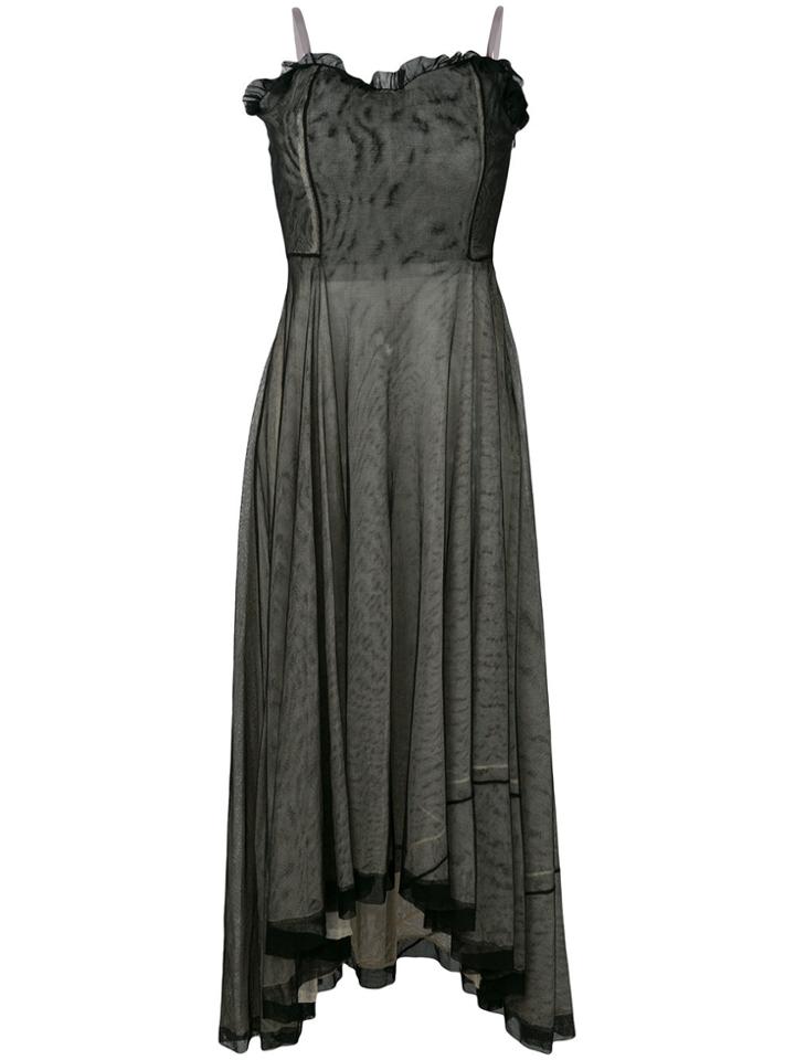 William Vintage Mesh Bodice Gown - Black