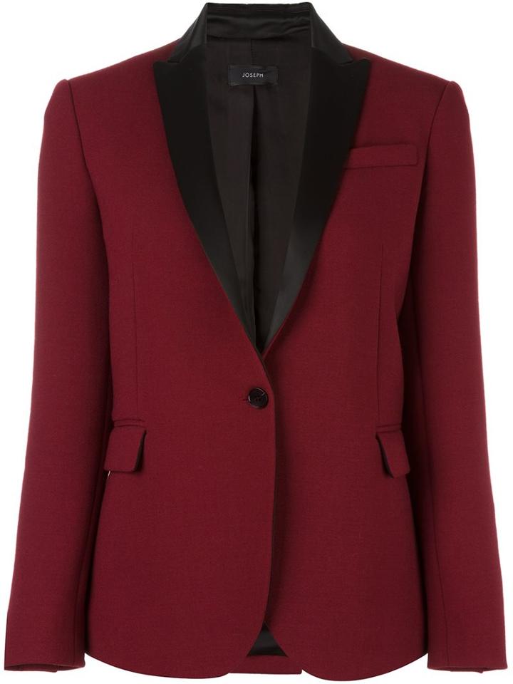 Joseph One Button Blazer, Women's, Size: 40, Red, Polyester/spandex/elastane/acetate/viscose
