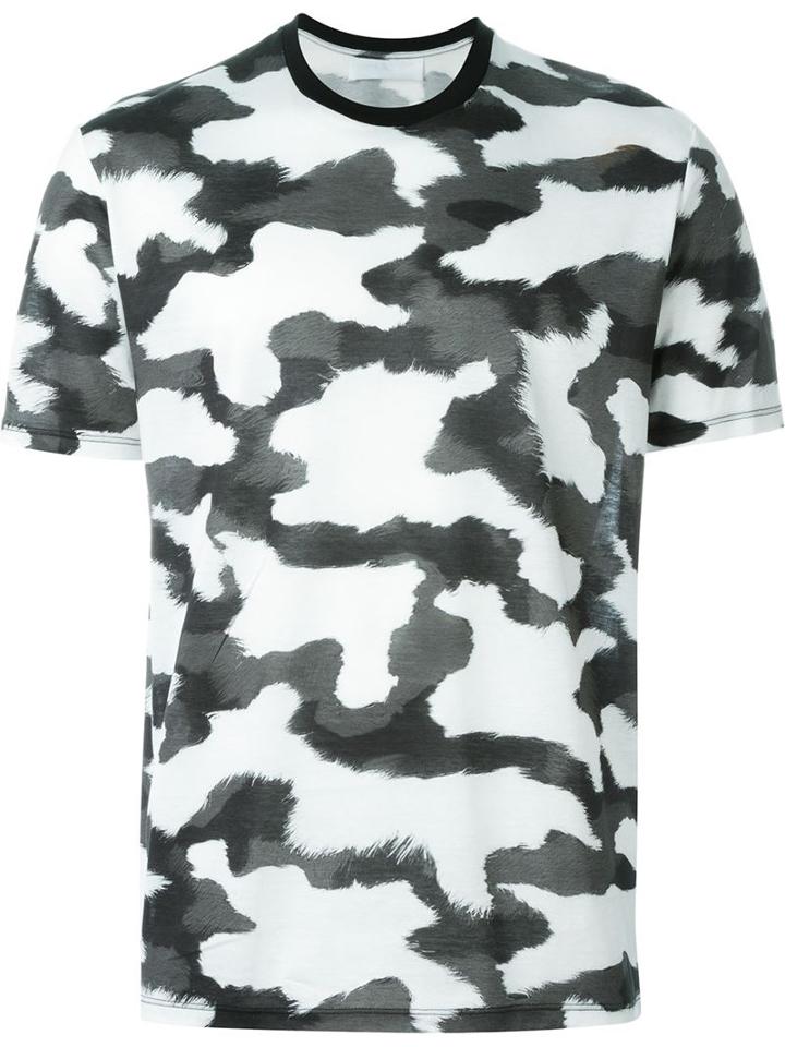 Neil Barrett Fur Print T-shirt, Men's, Size: Xs, Black, Cotton