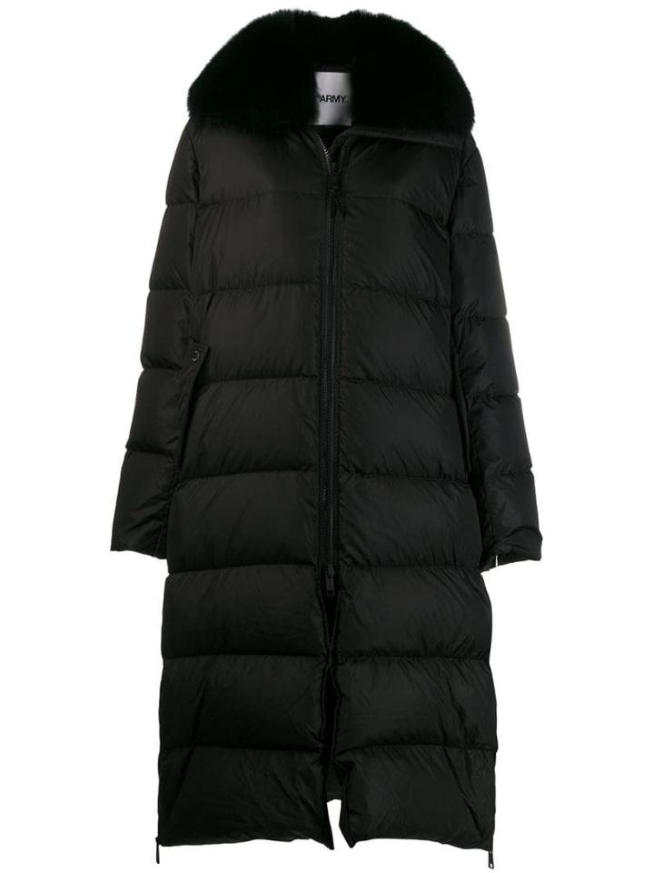 Yves Salomon Longline Puffer Coat - Black