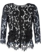 Marc Jacobs Floral Lace Blouse - Black