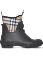 Burberry Vintage Check Neoprene And Rubber Rain Boots - Black