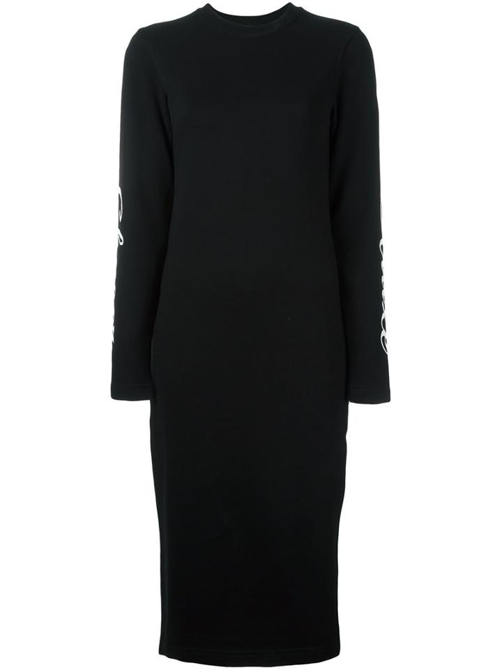 Mcq Alexander Mcqueen Chaser Deluxe Print Sweatshirt Dress, Women's, Size: Medium, Black, Cotton