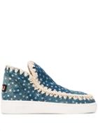 Mou Star Print Slip-on Boots - Blue
