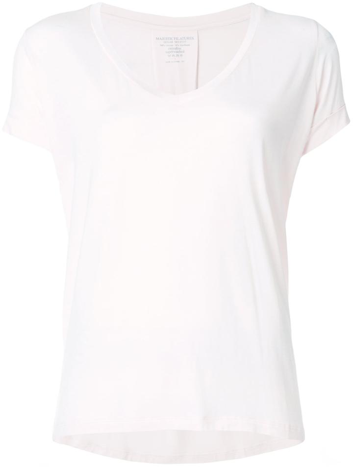 Majestic Filatures Relaxed-fit V-neck T-shirt - Pink & Purple