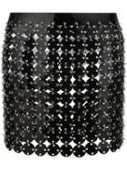 Paco Rabanne - Short Disc Skirt - Women - Calf Leather/polyurethane/brass - 38, Black, Calf Leather/polyurethane/brass