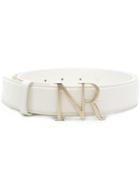 Nina Ricci Branded Buckle Belt - White