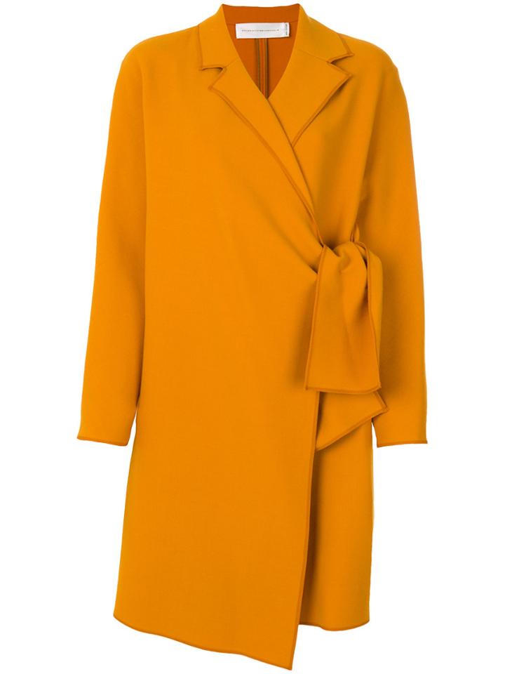 Victoria Victoria Beckham Tailored Belted Coat - Yellow & Orange