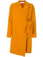 Victoria Victoria Beckham Tailored Belted Coat - Yellow & Orange