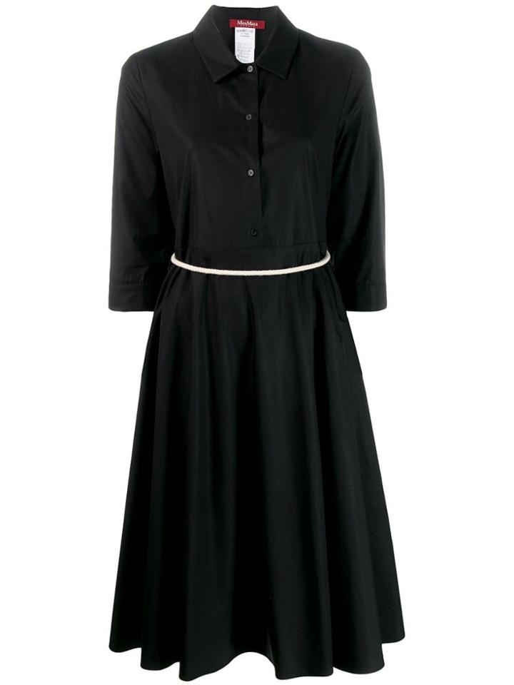 Max Mara Flared Midi Shirt Dress - Black
