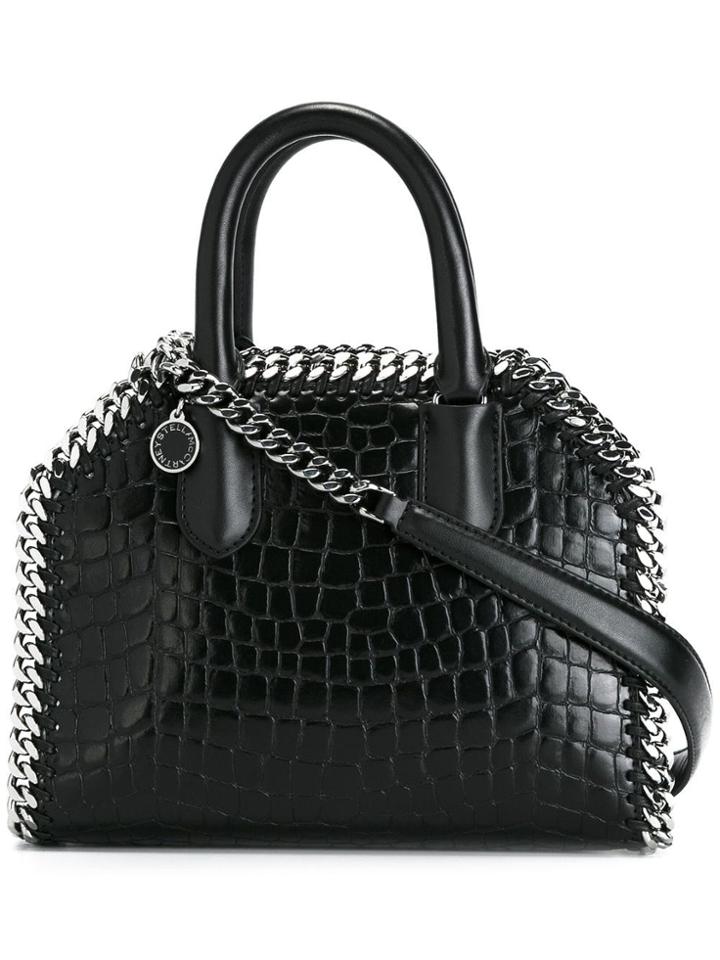 Stella Mccartney Black Falabella Snakeskin Effect Mini Shoulder Bag