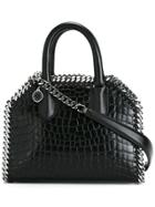 Stella Mccartney Black Falabella Snakeskin Effect Mini Shoulder Bag