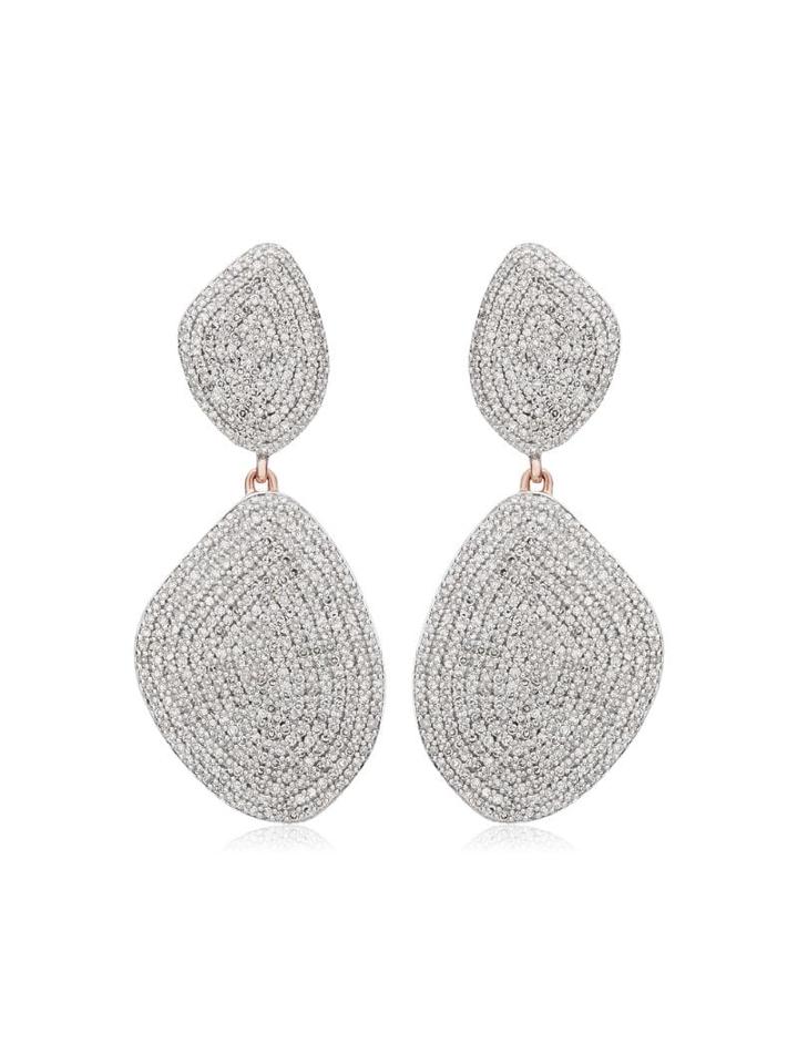 Monica Vinader Nura Double Teardrop Cocktail Diamond Earrings -