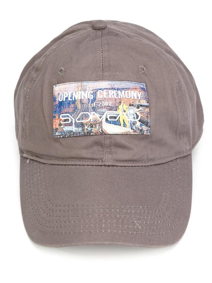 Opening Ceremony Logo Patch Cap, Women's, Grey, Cotton