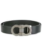 Salvatore Ferragamo Double Gancini Buckle Belt, Men's, Size: 105, Black, Calf Leather