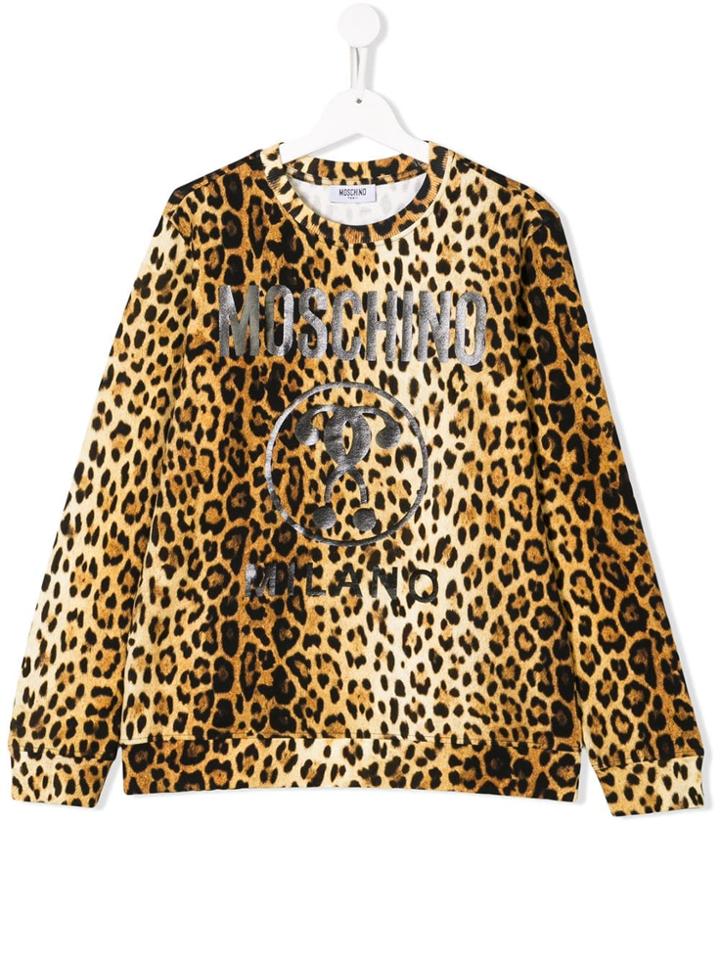 Moschino Kids Teen Leopard Print Sweatshirt - Black