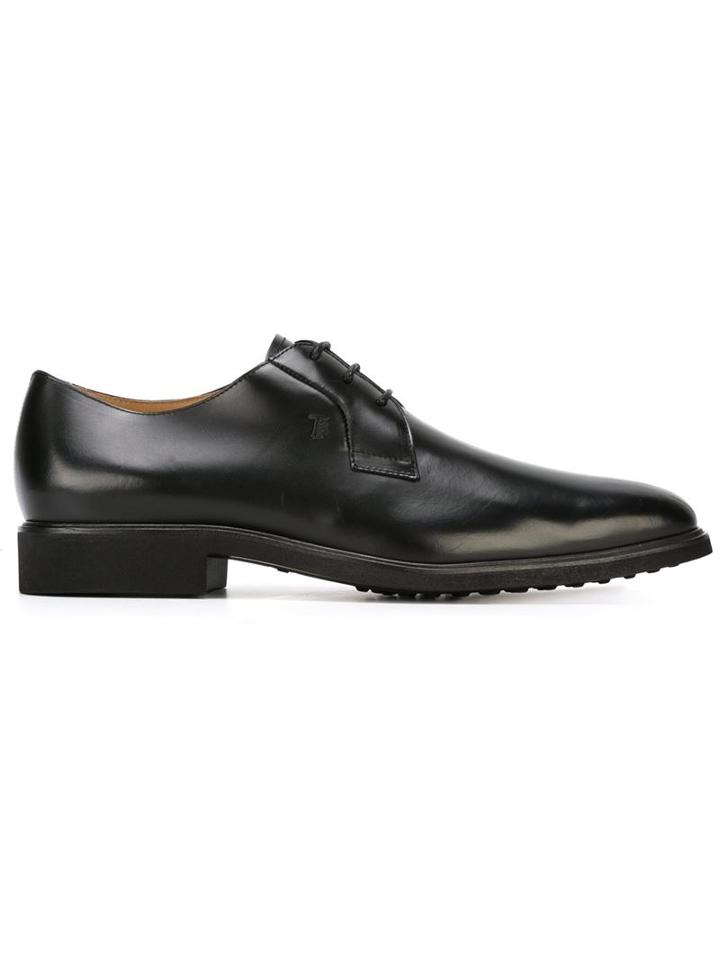 Tod S Classic Derby Shoes, Men's, Size: 8.5, Black, Leather/rubber