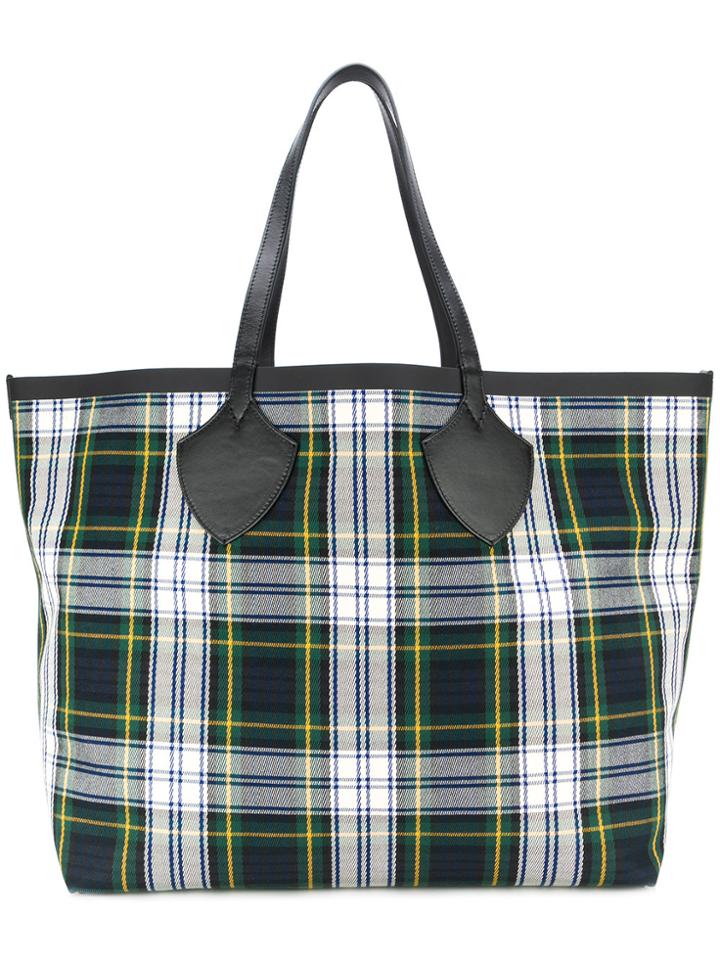 Burberry Xl Checked Canvas Tote - Multicolour