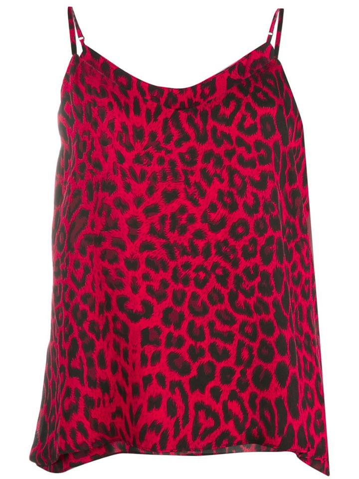 Rta Leopard Print Vest - Red