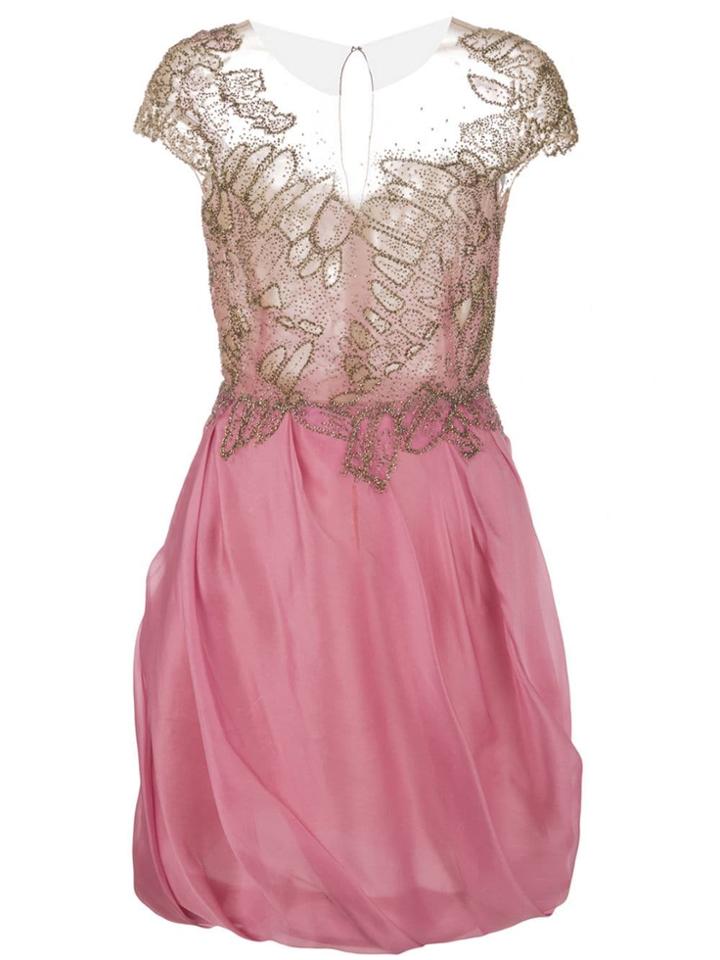Marchesa Organza Cocktail Dress - Pink