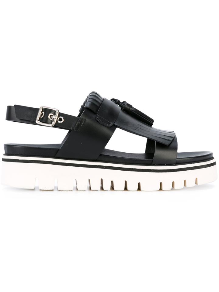 Baldinini Sling-back Platform Sandals - Black