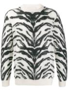 Laneus Zebra Print Jumper - White