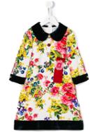 Dolce & Gabbana Kids Floral Peter Pan Collar Dress, Girl's, Size: 6 Yrs