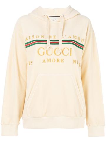 Gucci Velvet Maison De L'amour Hoodie - Neutrals