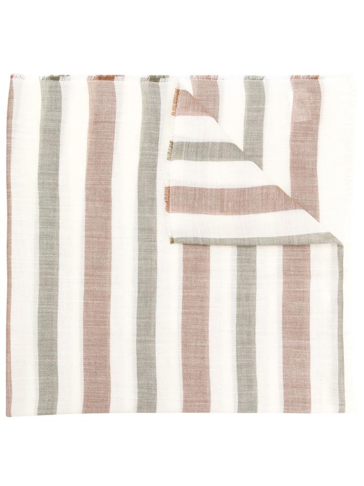 Borrelli Striped Scarf - Nude & Neutrals
