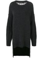 Federica Tosi High Low Oversized Jumper - Grey