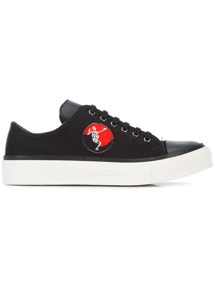 Alexander Mcqueen Skeleton Patch Low Top Sneakers - Black