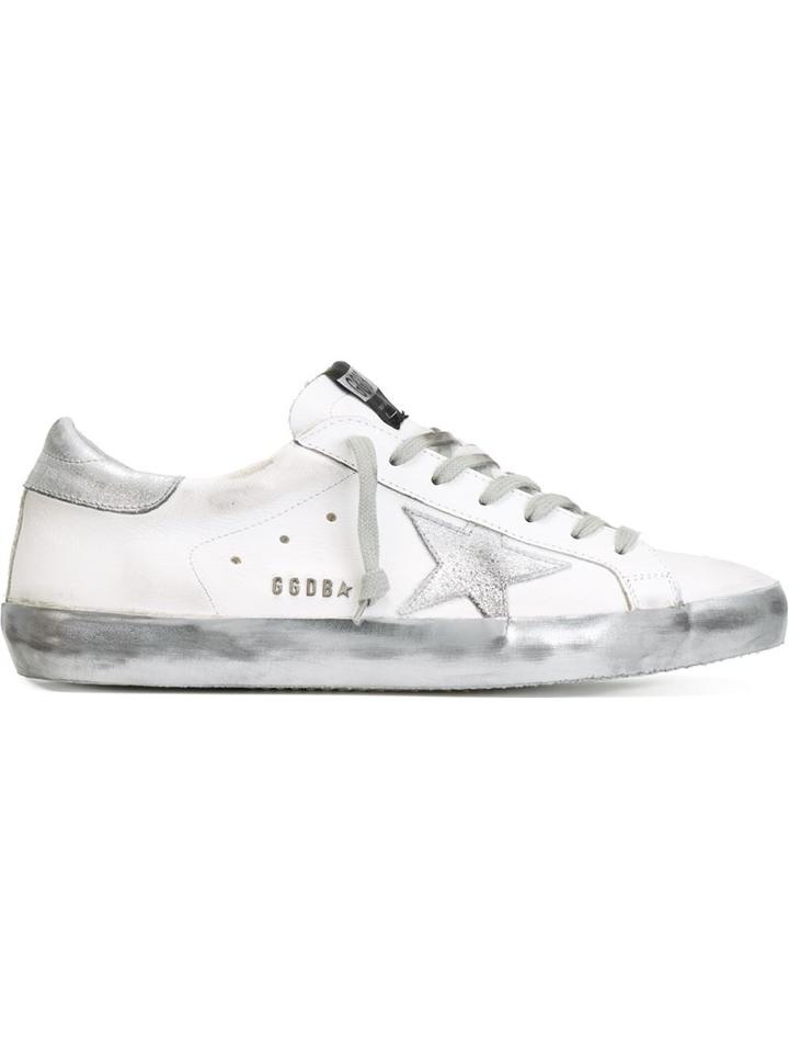 Golden Goose Deluxe Brand Super Star Sneakers, Men's, Size: 44, White, Calf Leather/leather/cotton/rubber