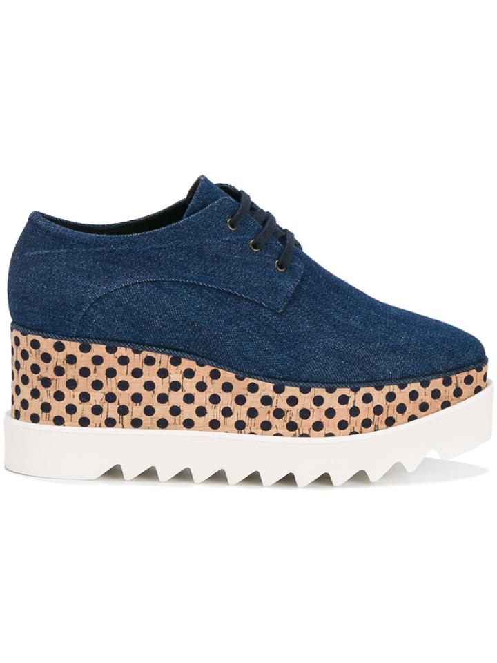 Stella Mccartney Denim Elyse Flatform Shoes - Blue
