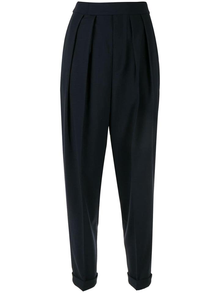 Enföld High-rise Tapered Trousers - Blue
