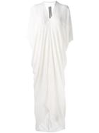 Rick Owens Draped Maxi Dress, Women's, Size: 40, White, Viscose/acetate