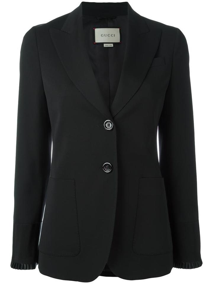 Gucci Two Button Blazer, Size: 46, Black, Wool/silk/spandex/elastane/viscose