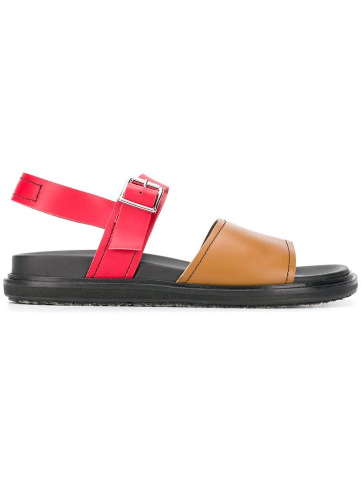 Marni Colour Block Sandals - Brown