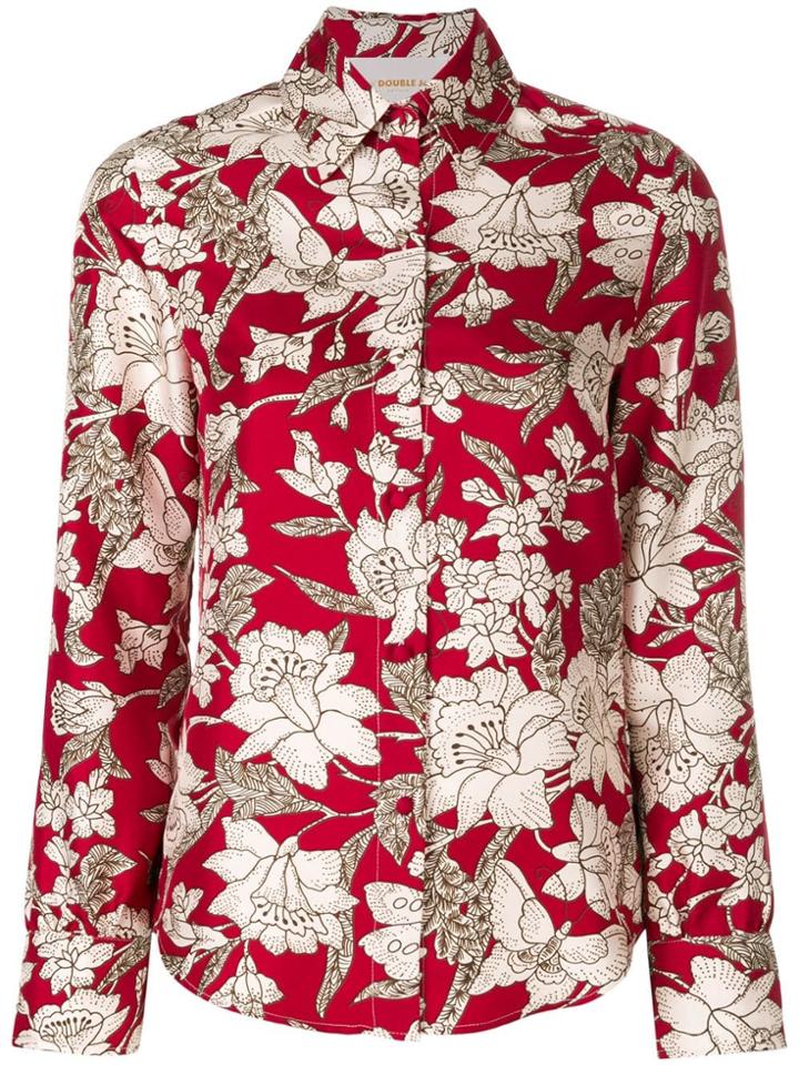 La Doublej Floral Print Shirt - Red