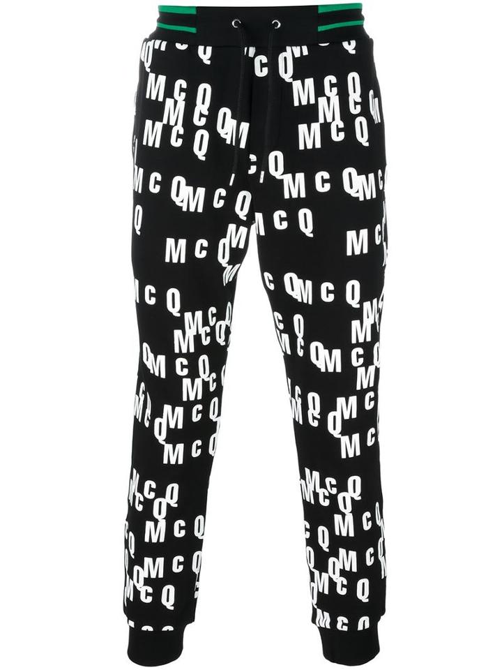 Mcq Alexander Mcqueen All-over Logo Print Track Pants, Men's, Size: Large, Black, Cotton