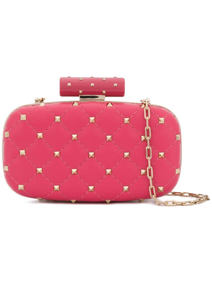 Valentino Valentino Garavani Rockstud Spike Clutch - Pink & Purple