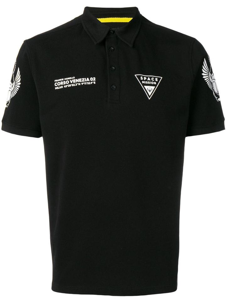 Frankie Morello Graphic Polo Shirt - Black