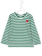 Comme Des Garçons Play Kids - Striped Longsleeved T-shirt - Kids - Cotton - 4 Yrs, Green