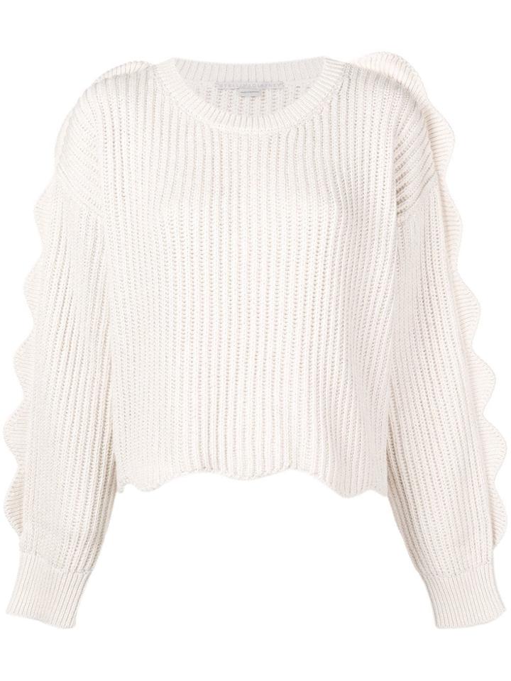 Stella Mccartney Scallop Trim Slouchy Jumper - White