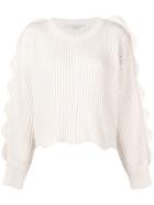 Stella Mccartney Scallop Trim Slouchy Jumper - White