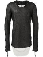 Cedric Jacquemyn Dipped Hem Sweatshirt, Men's, Size: 46, Black, Cotton