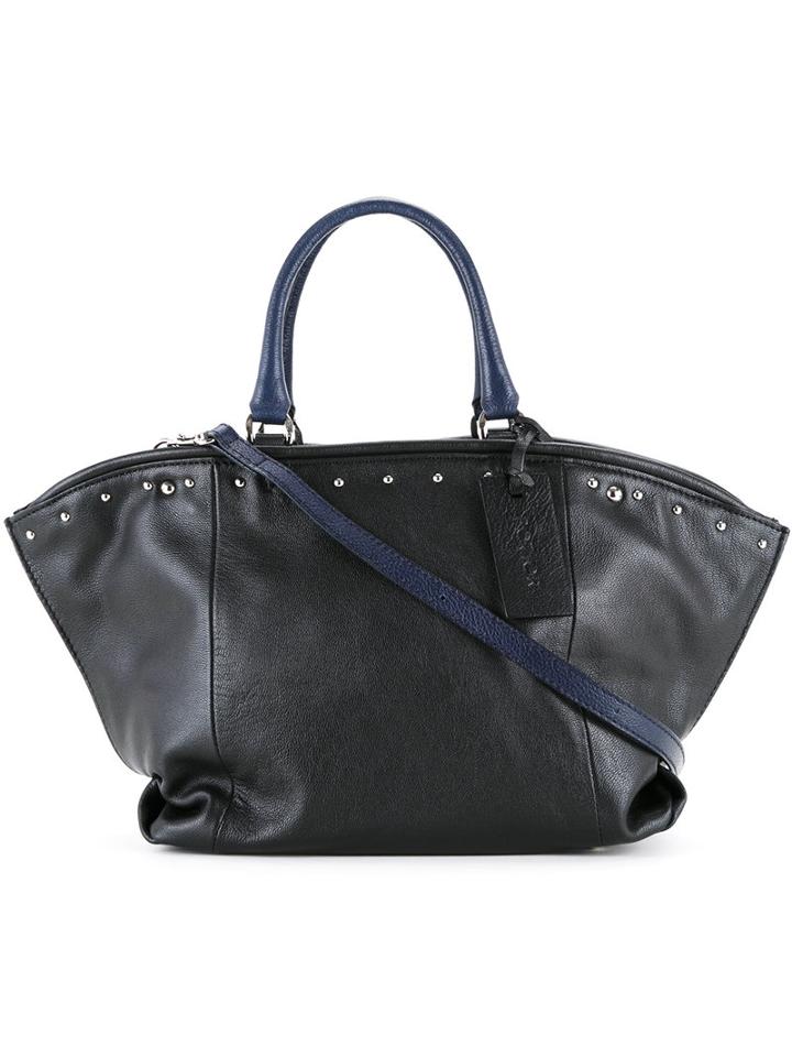 Potior Stud Detail Tote, Women's, Black, Goat Skin