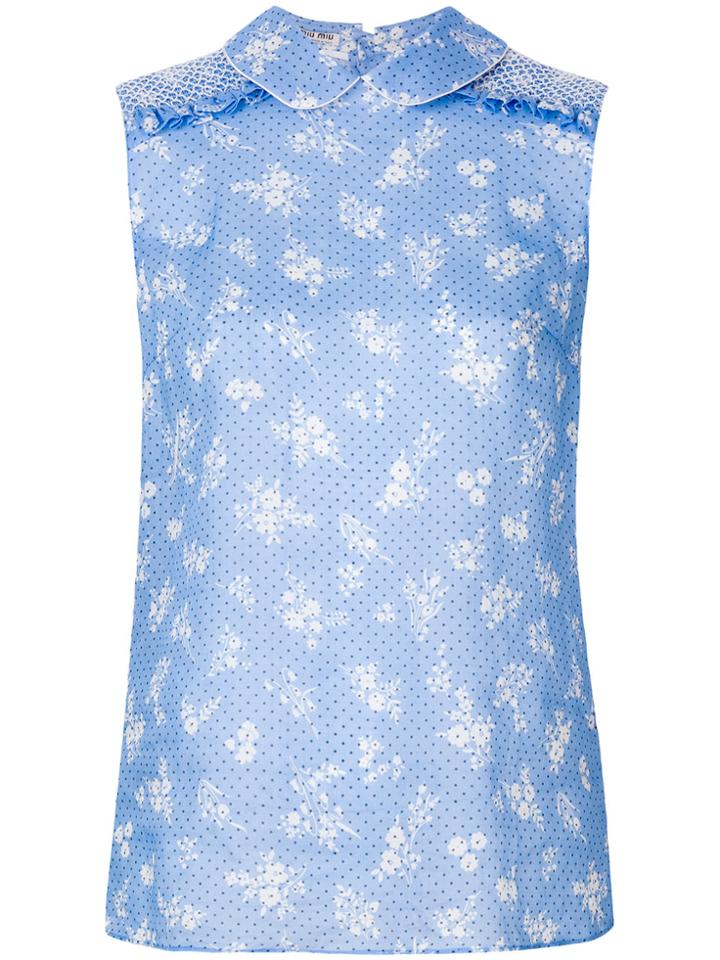 Miu Miu Floral Print Blouse - Blue