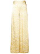 Ganni Floral Wide-leg Trousers - Yellow