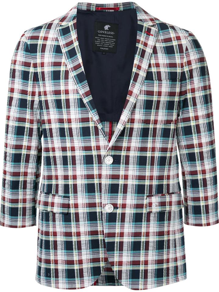 Loveless Shrunken Checked Blazer - Multicolour